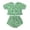 Green, variant on Unisex Toddler 2 Piece Summer Outfit, Knit Crew Neck Short Sleeve Tee Elastic Waist Pocket Shorts, Neutral Kids Loungewear Set Beige 6-9 Months