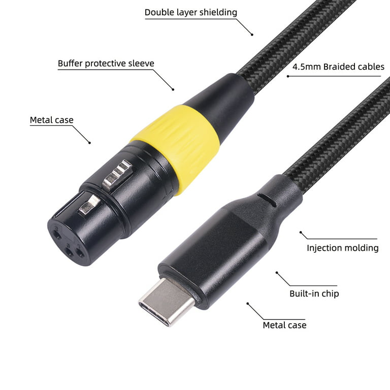 AceMonster USB Microphone Cable 6.6Ft, Type C Male to XLR Female