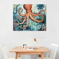 thumbnail image 2 of Nawypu Bathroom Wall Art Beach Decor Ocean Sea Turtle Octopus Canvas Pictures Coastal Room Decor Teal Bathroom Accessories Vintage Whale Seahorse Poster Modern Nautical Painting Bedroom Decorations, 2 of 4