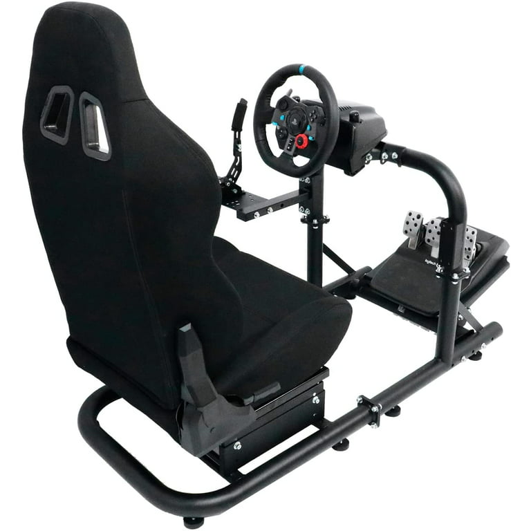 tyve Cosmic indendørs Minneer Racing Wheel Stand with Black Seat for Logitech G25 G27 G29 G920  Steering Simulator Cockpit Gaming Frame Video Game Accessories Shifter  Wheel Pedals NOT Included - Walmart.com