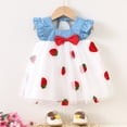 thumbnail image 4 of FRSASU Girl's Vintage Cute Strawberry Embroidered Summer Dress Ruffle Cap Sleeve Bow A-Line Layered Mesh Birthday Party Dresses White-A, 4 of 8