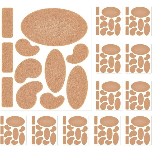 NOGIS Moleskin Strips with Adhesive Blister Prevention Pads Mole Skin Tape Stickers for Feet Heel Shoes Padding,12 Sheets of 11 Shapes