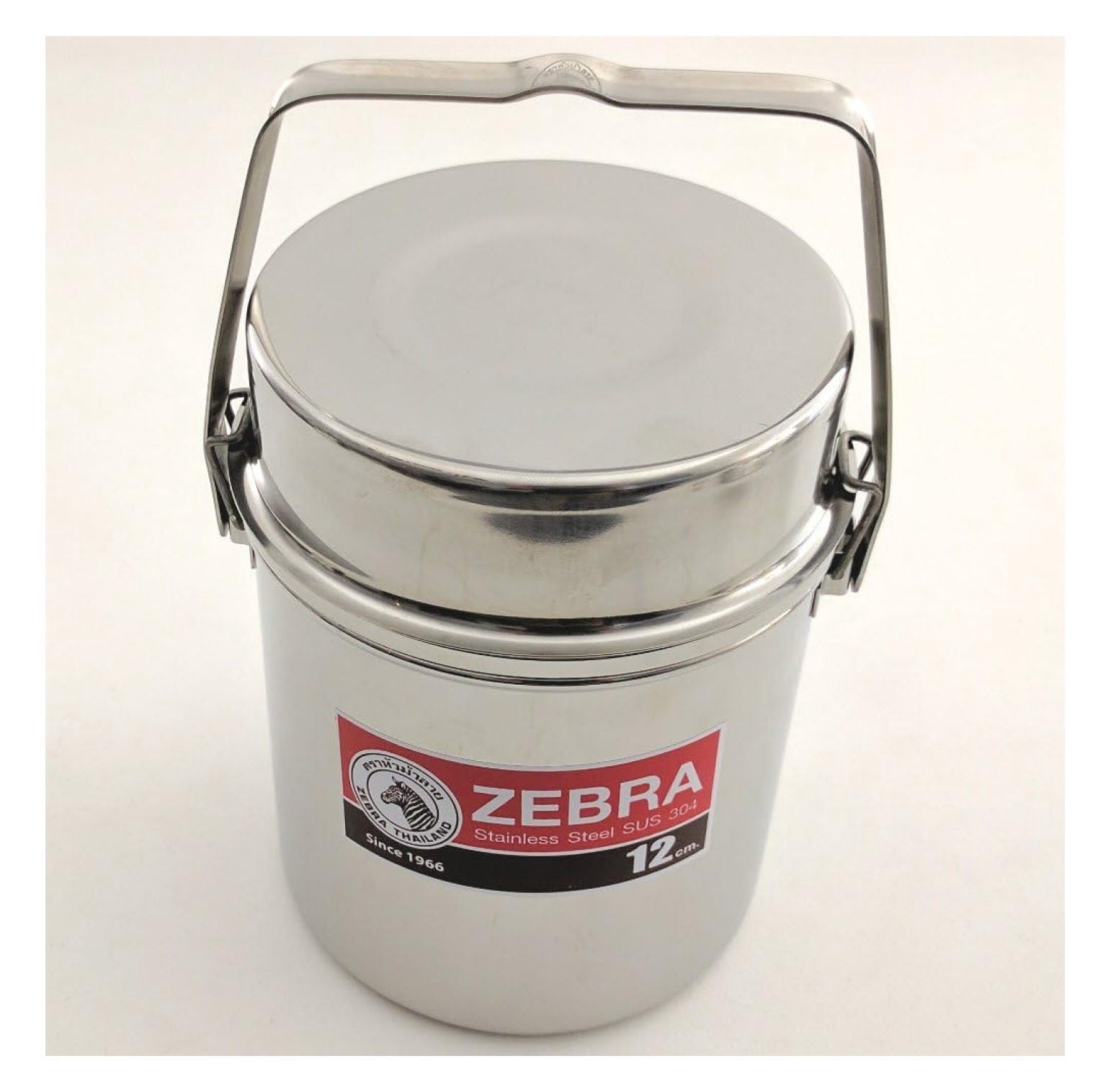 Locking Bail Handle Camping Pot, Billy Can Bushcraft Kit - Zebra Loop Handle Pot SS Handle Clips (Installed)