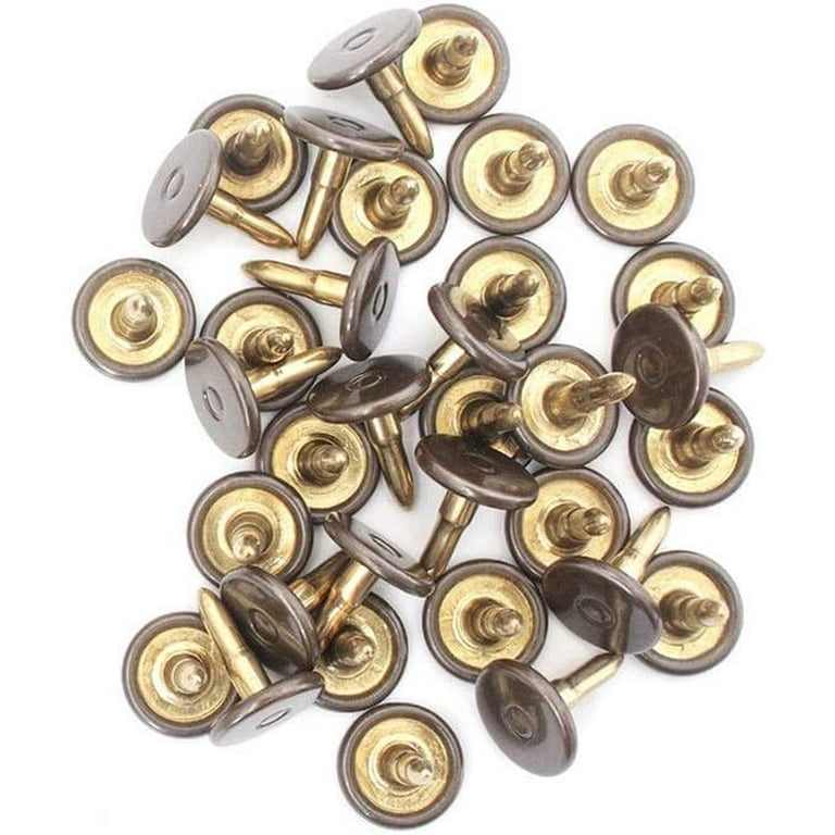 Trimming Shop Jeans Button Hammer on 20mm Brass Tack Fasteners