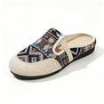 thumbnail image 5 of Rokment Women's Bohemian Ethnic Mules Dress Slides Sandals Beach Summer Vintage Casual Closed Toe Wedge Low Heels Comfortable Walking Half Slippers Clogs for Wide Width Black Size 6, 5 of 6
