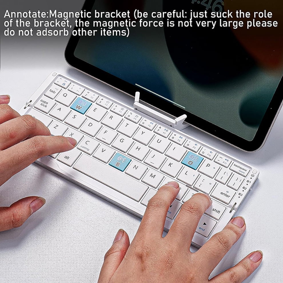 Foldable Portable Bluetooth Mini Keyboard with Magnetic Stand for Phone Tablet Business Travel