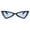 Black (Blue), variant on Women's Retro Sunglasses Triangle Cat Eye Silver Polka Dotted UV400 Black, Blue