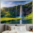 thumbnail image 2 of Awpe Seljalandsfoss Waterfall Against the Sun South Iceland Decorations for Dorm Tapestry Painting, 2 of 6
