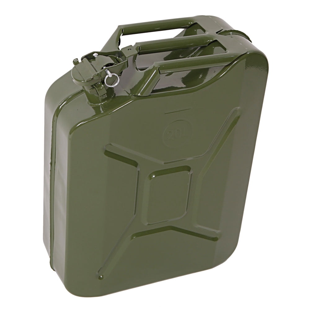 20L 5 Gallon Metal Gas Can Fuel Tank Can Petrol Diesel Storage Can Portable with Spout System for Automobile Motor Vehicle Off Road Emergency Supply