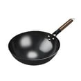 thumbnail image 4 of Fancyes Wok Pan Chinese Wok with Wooden Handle Traditional Boiling Cookware Gas Universal Induction Cooker Saute Pan Round Bottom Wok 36CM, 4 of 8