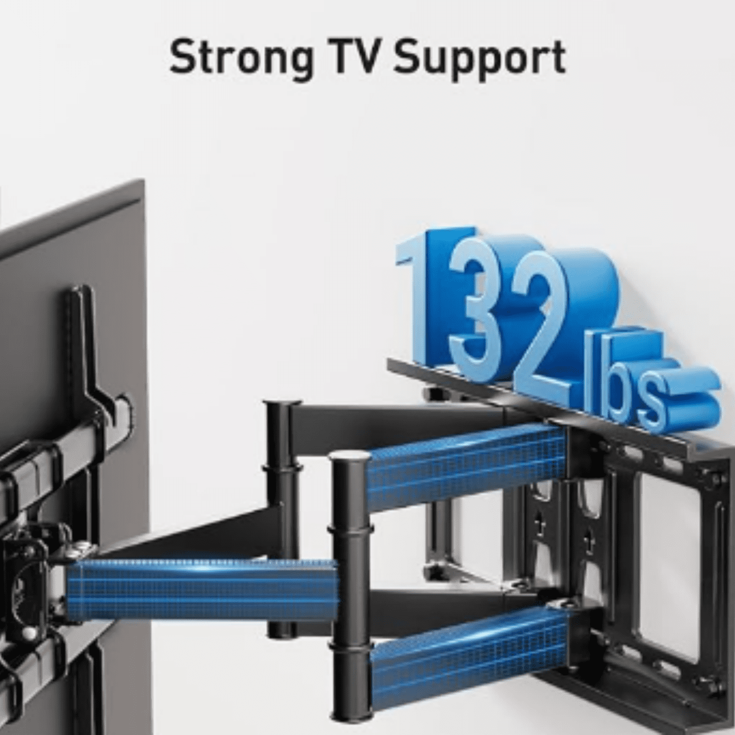 Full Motion TV Wall Mount for Most 37-82 inch TVs up to 132 lbs, TV Mount with Dual Articulating Arms with Tilt and Extension, Fits 12" 16" Studs, Max VESA 600x400mm