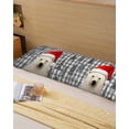 thumbnail image 6 of Cute Bear Wearing Christmas Hat Throw Pillow Cover,Xmas Tree Rustic Buffalo Plaid Rectangle Decorative Pillow Case Protector Soft Cushion Cover Lumbar Pillowcase for Couch Sofa Decor 20x54 Inch, 6 of 8