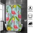 thumbnail image 4 of Coolnut Bath Shower Curtain Liners Flamingo Tropical Leaves and Flowers 72x72in Polyester Waterproof with 12 Curtain Hooks, 4 of 6