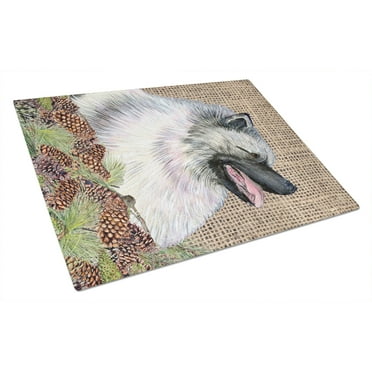 Caroline's Treasures Keeshond Glass Cutting Board Large