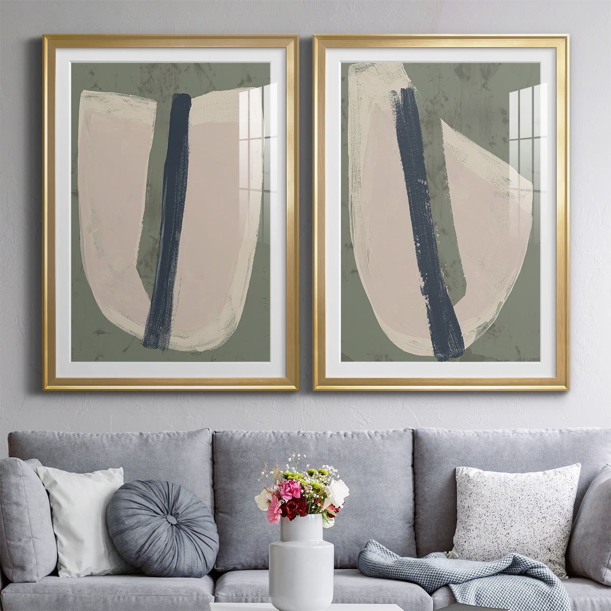 Wexford Home Paper Slice III Premium Framed Print, 26.5" x 36.5" - Ready to Hang, Gold (Set of 2)
