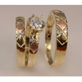 thumbnail image 2 of TAAPSEE JEWELS His & Her Round Cut CZ 14K Yellow Gold Finish Silver Engagement Couple Ring Set, 2 of 6