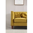 thumbnail image 4 of Uspridefurniture  Tufted Square Design Velvet Loveseat, Yellow, 4 of 5