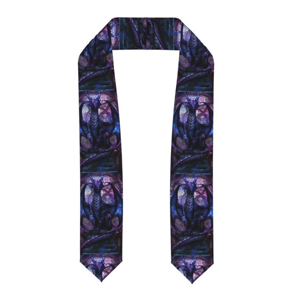 Kdxio Fantasy Dragon In Cathedral Graduation Stole Class, Graduation Sash, Unisex Adult 36" Academic Commencements-Flattened