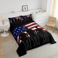 thumbnail image 3 of American Flag Bedding Comforter Sets Military Officer and Soldiers Saluting Print Bedding Stars and Stripes Comforter Set Twin for Boys Youth Teenagers Veteran, 1 Comforter + 1 Pillowcase, 3 of 5