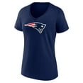 thumbnail image 2 of Women's Navy New England Patriots Primary Team Logo V-Neck T-Shirt, 2 of 3