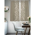 thumbnail image 3 of Japanese Sheer Curtains 72 Inch Length 2 Panels Set, Grey Simple Traditional Flowers Leaves Pattern Voile Window Treatment Rod Pocket Curtains Sheers Drapes for Bedroom/Living Room/Kitchen 52"x72"x2, 3 of 7
