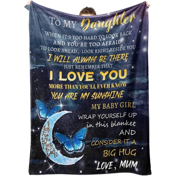 Daughter Gifts from Mum, Blankets for Daughter Adult 18th, 30th Birthday Gifts, Wedding Graduation for Daughter Women Girl