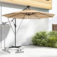 thumbnail image 3 of Outsunny 9.7ft Cantilever Patio Umbrella, Solar LED Offset Patio Umbrella, 3 of 10