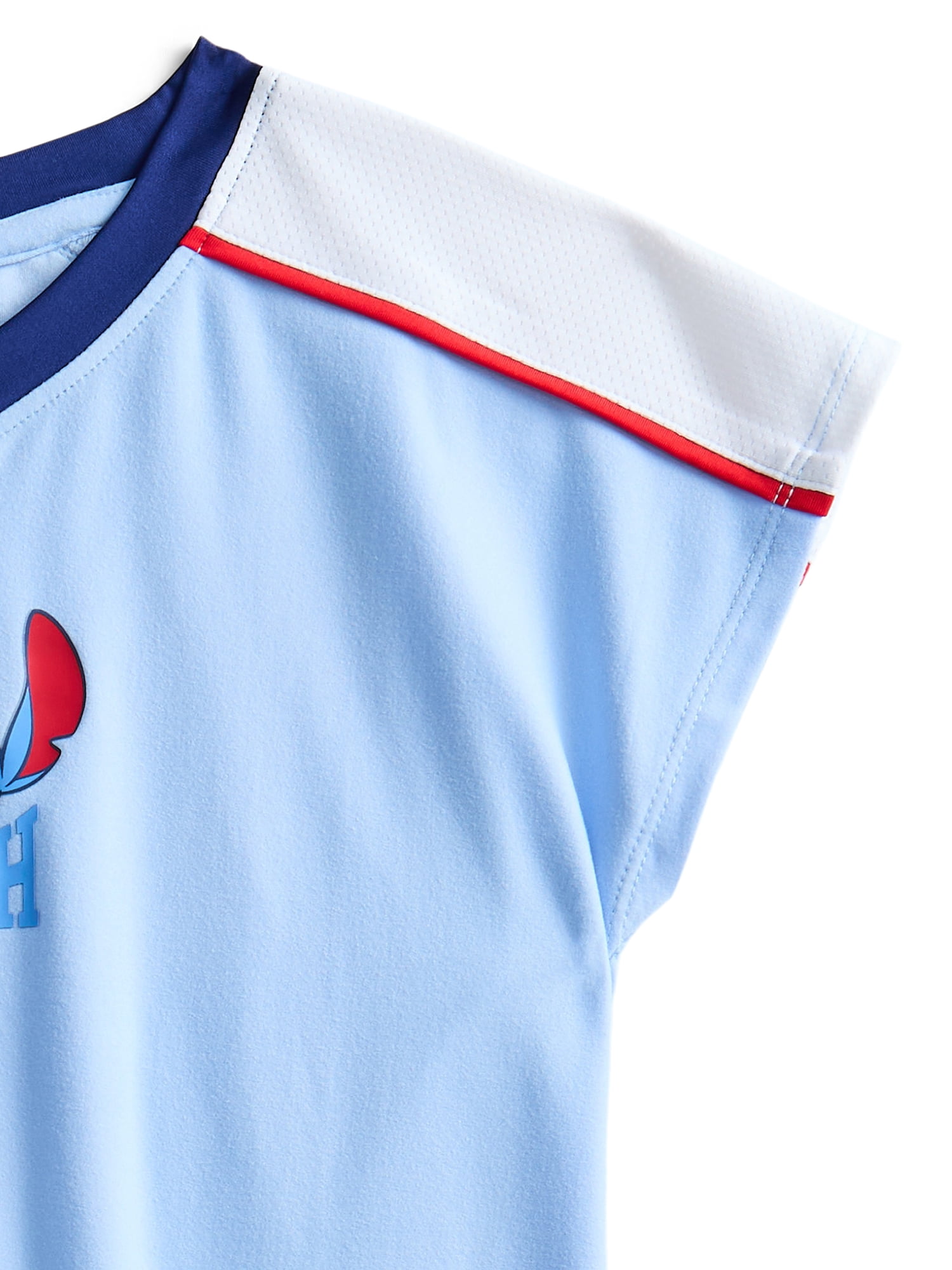 Stitch Girls Active V-Neck Graphic Jersey with Short Sleeves, Sizes 4-12