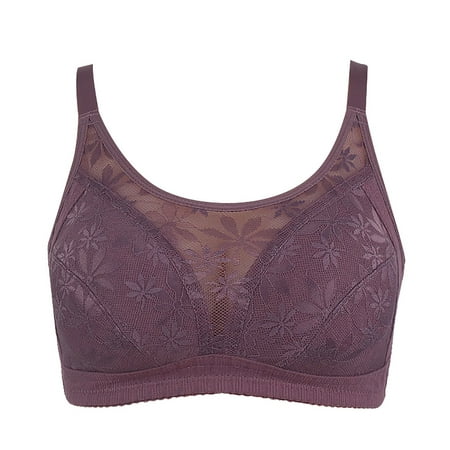 Sngxgn Women s Comfort Wireless  Seamless Cooling T-Shirt Bra(Purple 40/90)