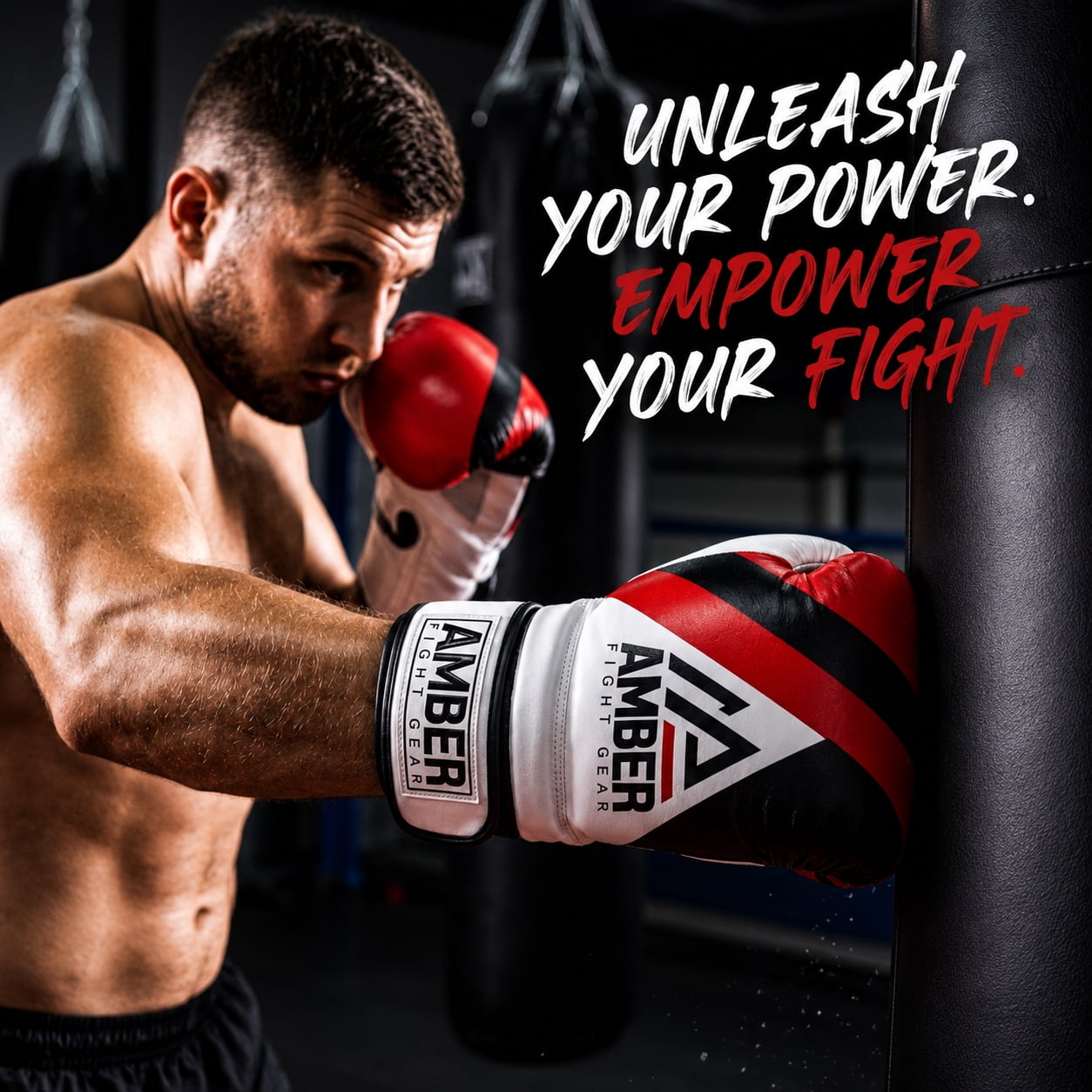 Fury Boxing Gloves - Kickboxing, Muay Thai Training Gloves, Sparring Punching Bag Mitts, Durable PU, Shock-Absorbing Foam Core, Non-Slip Wrist Support, Multi-Sport Glove, Red/Black, 16oz