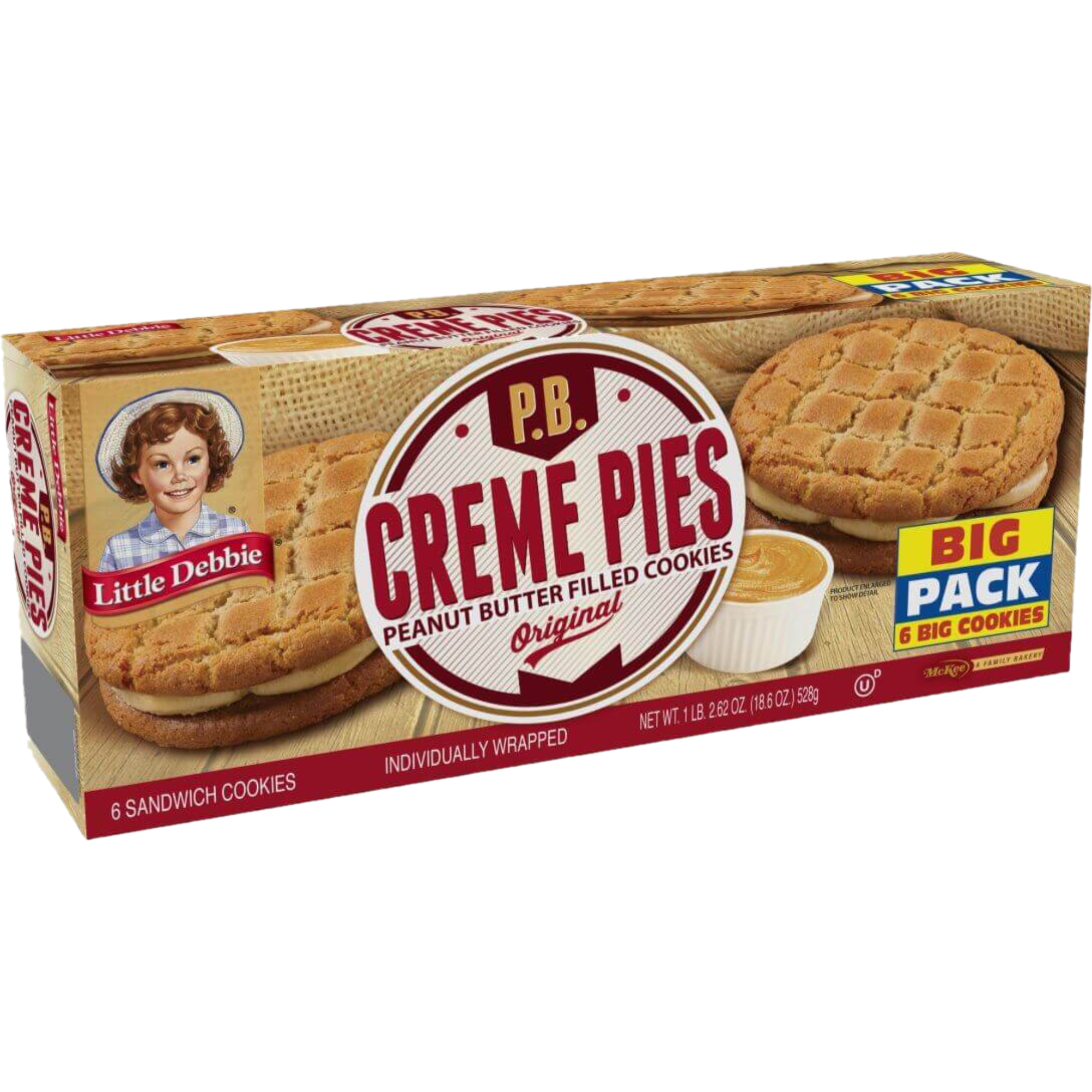 Little Debbie Peanut Butter Creme Pies, 3 Big Pack Boxes