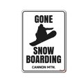 thumbnail image 1 of Gone Snow Boarding Sign, Gepersonaliseerde Ski Lodge Locatie, Aangepaste Snowboarder Snow Lover Gift 16x12 Inch, 1 of 5