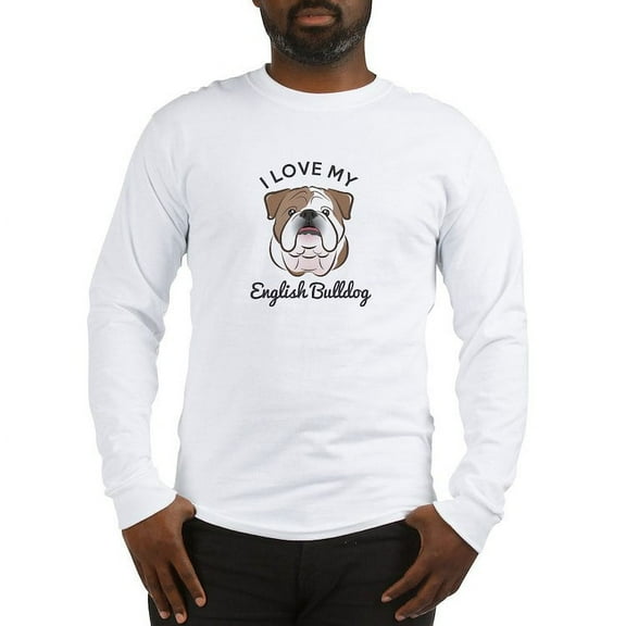 CafePress - I Love My English Bulldog Long Sleeve T Shirt - Unisex Cotton Long Sleeve T-Shirt
