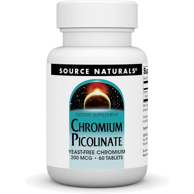 Picolinato de Cromo Source Naturals 200 MCG 60 Tabletas