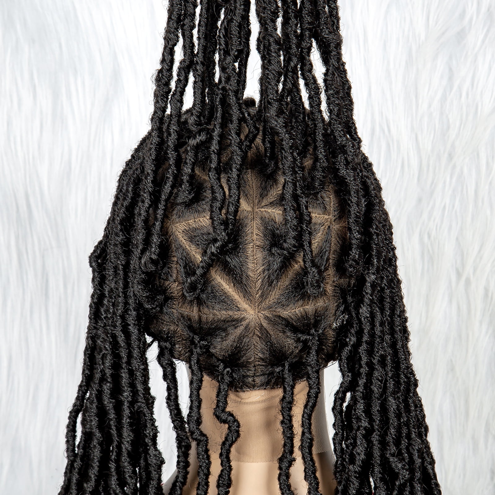 Full Lace Braided Wigs Synthetic Lace Wigs 34 Inches Handmade Braided Wigs Crochet Wigs Faus Locs Braided Wigs for Women (1B color)