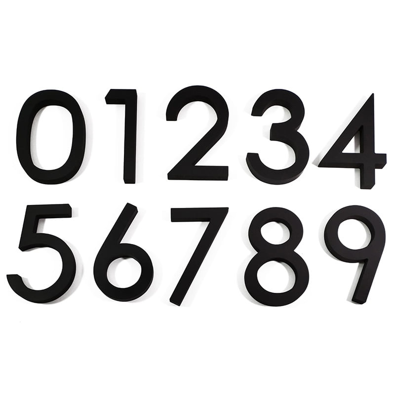 5' Acrylic Floating House Number, Acrylic Modern House Numbers, Garden Door Mailbox Decor Number With Nail Kit, Coated Black, 911 Visibility Signage