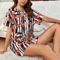 thumbnail image 4 of Wukai Cool Flamingo Print Women's Pajama Set - Short-Sleeve Top and Shorts with Elastic Waistband and Pockets for Loungewear, Yoga, and Casual Wear-X-Large, 4 of 8