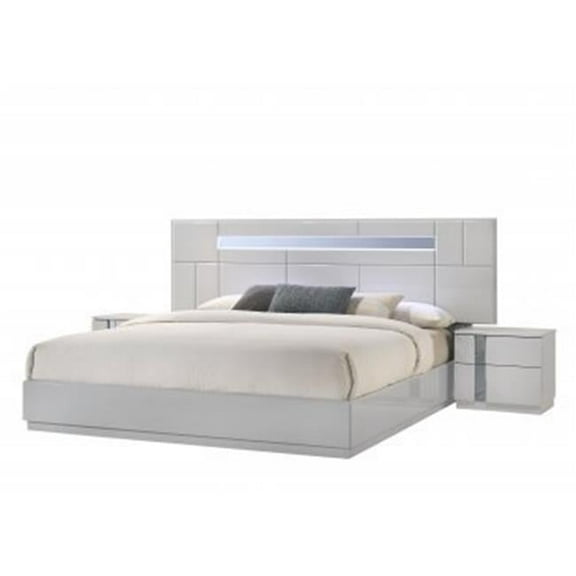 J&M Furniture 17714-K Palermo Grey King Size Bed