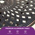 thumbnail image 4 of Uforic 30 Inch Round Outdoor Patio Dining Table, Cast Aluminum Bistro Table with Umbrella Hole, Weather Resistant Side Table for Garden Backyard Porch, Hammered Bronze Finish, 4 of 6