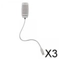 thumbnail image 1 of Paquete de 3 lámparas portátiles USB con cuello de cisne de 28 LED Baoblaze Color negro, 1 of 8