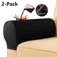 thumbnail image 1 of PU Leather Stretch Armrest Covers, Waterproof Arm Slipcovers with Twist Pins(2pcs,Black), 1 of 6