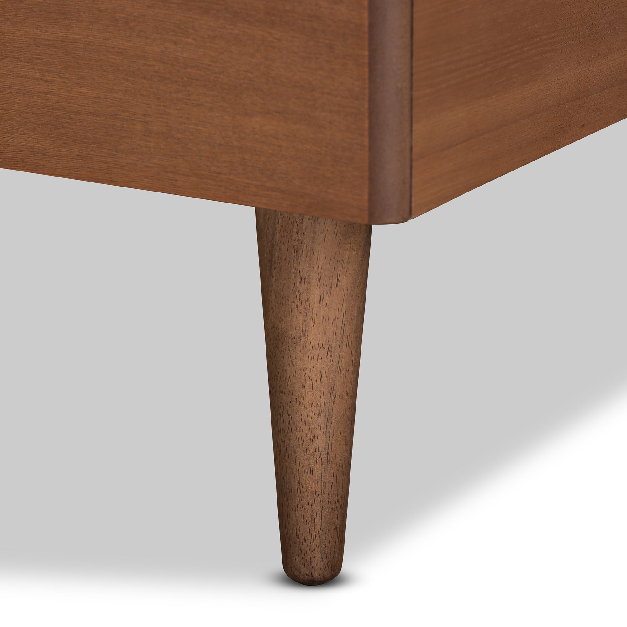 Baxton Studio Hiro Modern Engineered Wood Platform Bed, Twin, Walnut Brown