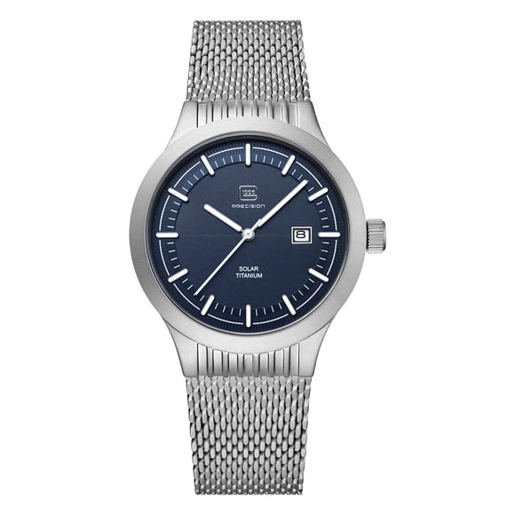Reloj Glock Precision Silver Titanium, caja de titanio y correa de malla plateada