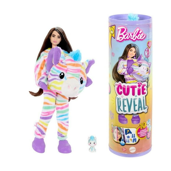 Muñeca Barbie Cutie Reveal Colores de Ensueño Cebra Empaque Sorpresa 1 Pieza