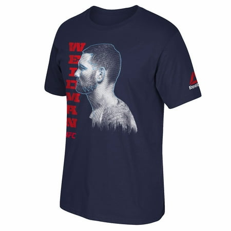 Chris Weidman UFC Reebok Navy Blue Photo Print T-Shirt For (Best Way To Print Photos On T Shirts)