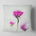 thumbnail image 2 of Designart Watercolor Purple Daisy Flowers - Floral Throw Pillow - 18x18, 2 of 5