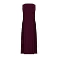 thumbnail image 4 of Summer Plus Size Dresses for Womens 2026 Fashion Sleeveless Cotton And Linen Round Neck Solid Color Long Dress With Pocket, 4 of 5