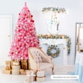 thumbnail image 2 of Gymax Arbre de Noël Artificiel Enneigé Rose de 7,5 Pi Non Éclairé Arbre de Noël en PVC, 2 of 9