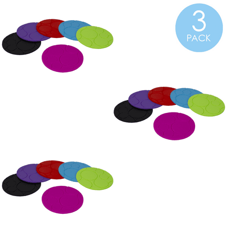 

Home Basics Non-Slip Round Silicone Coasters Multi-color
