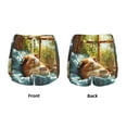 thumbnail image 3 of Balery Lazy Home Style Guinea Pig Pantalones cortos deportivos para mujer con forro y dos bolsillos, elásticos, para entrenamiento, gimnasio, yoga-XX-Large, 3 of 7